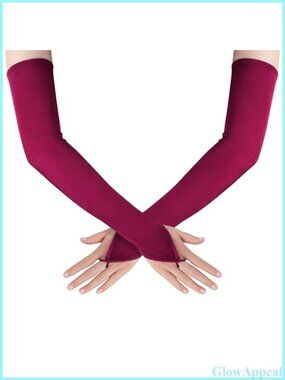 Long Satin Fingerless Gloves Stretchy Opera Gloves Gatsby Party Accessory